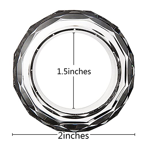 Crystal Napkin Ring Holders - 2 Inch Set of 12, Table Party Wedding