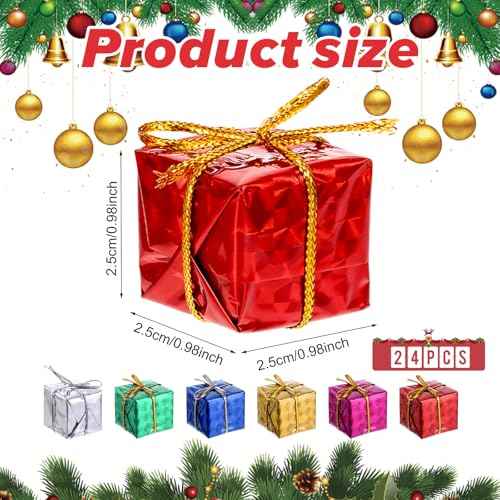 JIEYAO 30Pcs Christmas Tree Small Gift Boxes Hanging Decorations, Christmas Mini Gifts Box Ornaments Party Favors Xmas Tree Indoor Outdoor Hanging Pendant Holiday Decoration