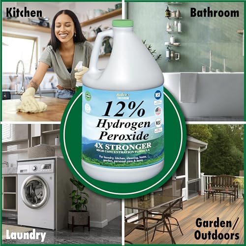 Nature's Freedom 12% Food Grade Hydrogen Peroxide with Funnel - 2 Gallon (256 Fl Oz) Pack