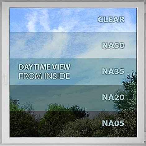 Black Window Film - Daytime Privacy & Sun Control 48in x 12ft - Very Dark