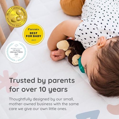 Crib Mattress Protector 2-Pack - Waterproof, Breathable, Fits 52x28 in