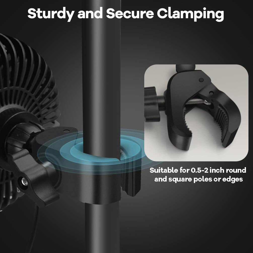 Skiennix Grow Tent Fan - 5-Inch Dual Directional Ventilation | 3 Speeds, IP54 Waterproof, 8ft Cord