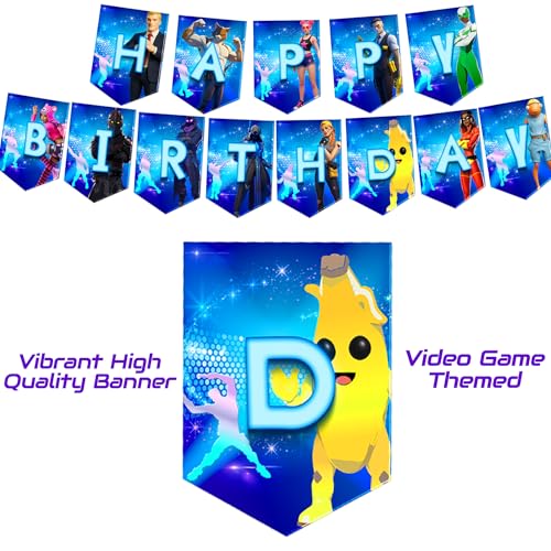 Video Game Themed Party Supplies Set - 142 Pieces for Birthday Celebrations