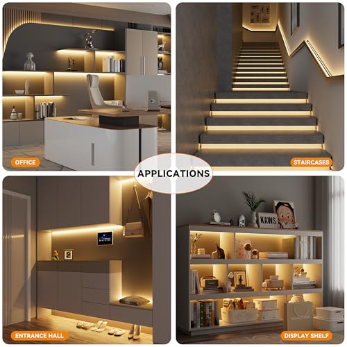 PAUTIX 2700K COB LED Strip Lights 65.6ft/20m Dimmable Smart RGB-W Warm White