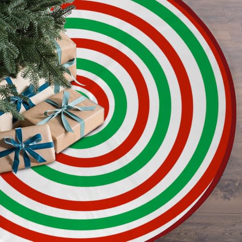 Christmas Tree Skirt 36 Inch Farmhouse Red Green Decorations