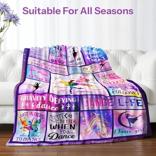 Dance Gifts Blanket for Girls, Dance Recital Gift for Girls, Gift for Dancers, Dancer Present for Girl on Birthday Gifts for Christmas Thanksgiving 40x50in