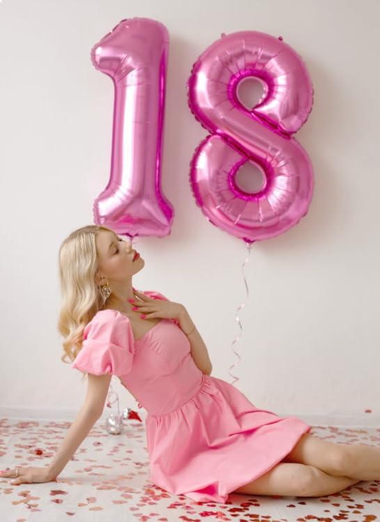 Pink Number 1 Balloon - 40 Inch Foil Birthday Decoration for Boys & Girls | Perfect for 1st, 10th, 11th, 12th, 16th, 18th Celebrations