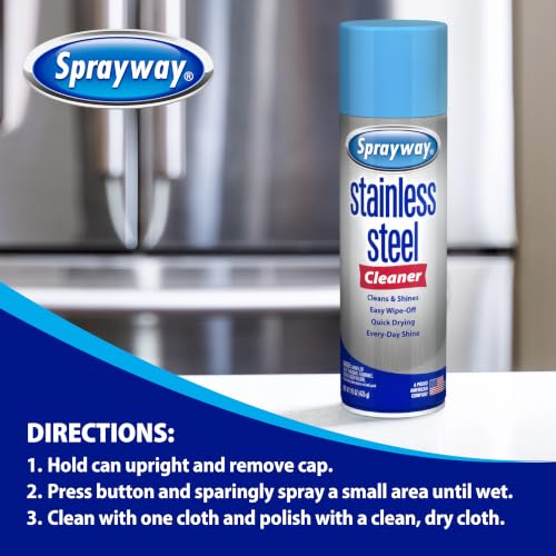Stainless Steel Cleaner Aerosol Spray - Water-Based, 15oz, Pack of 6 - Fingerprint Resistant & Polish