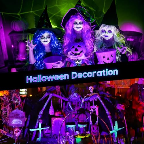 3W UV Black Light Spotlights 6-Pack for Halloween Parties & Outdoor Use