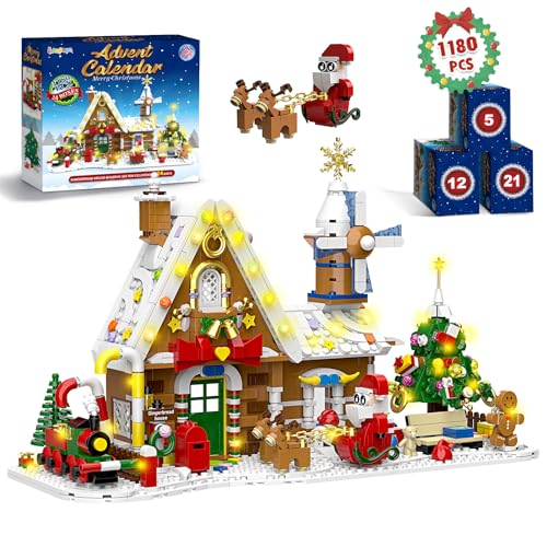 Letapapa 2026 Gingerbread House Advent Calendar Building Set with LED Lights