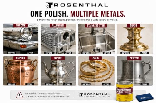 Metal Polish Cream for Chrome Aluminum Brass & Jewelry - Restores Shine in Seconds 1000g