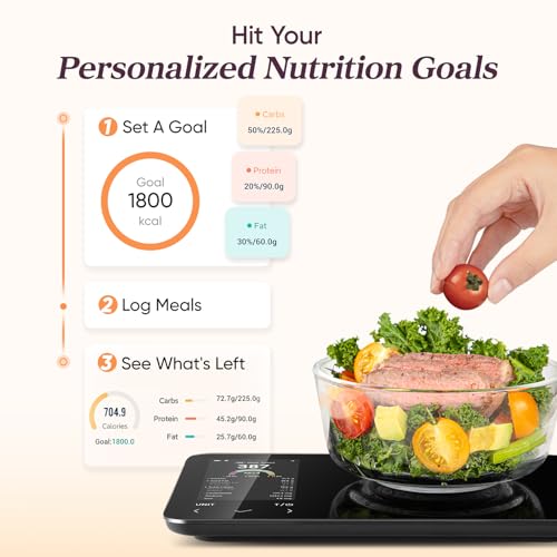 Cosori Smart Food Scale with Nutritional Calculator - Black, 11lb Capacity