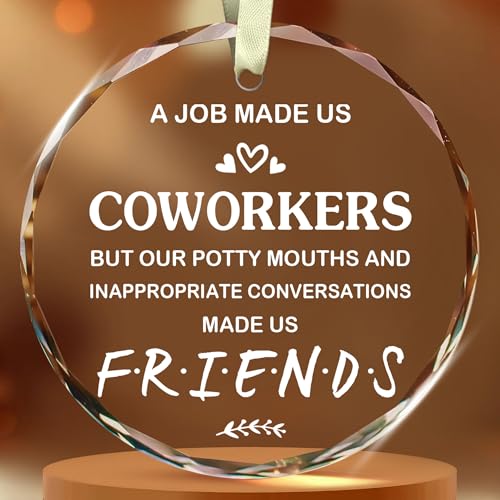BSQUIELE Coworker Ornament - Glass Christmas Gift for Boss, Manager & Colleagues