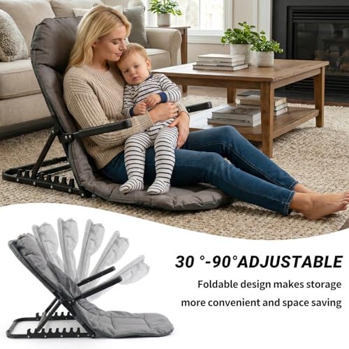 Adjustable Bed Backrest with Armrests - 7-Level Folding Support Cushion