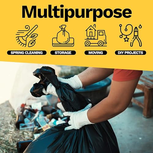 ToughBag 55-60 Gallon Medium Duty Trash Bags 100 Pack - Black