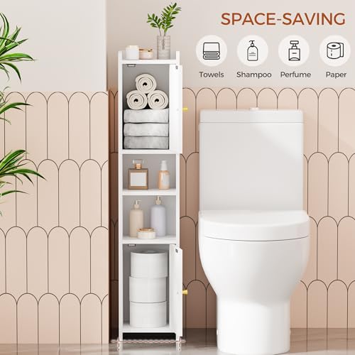Bathroom Corner Storage Cabinet with Adjustable Shelf - Space Saving Organizer