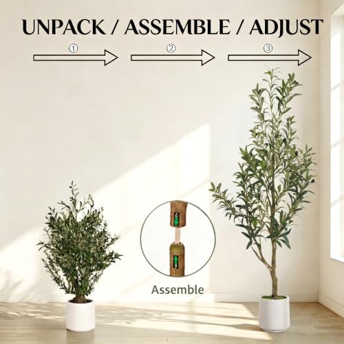 5ft Faux Olive Tree with Lifelike Branches and Fruits - Indoor Outdoor Decor