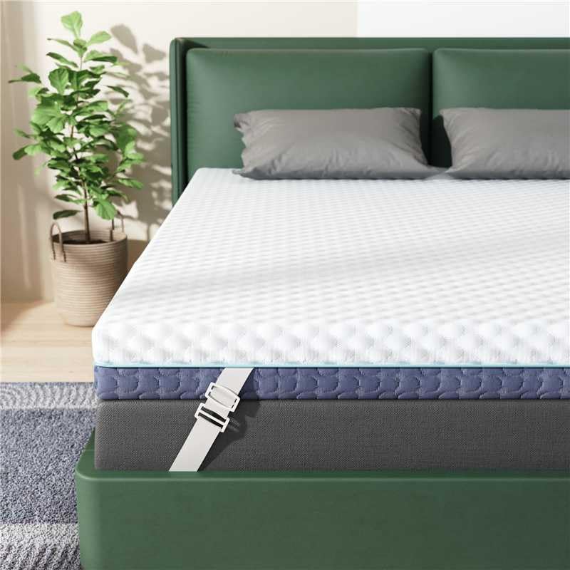Queen 3-Inch Firm & Soft Memory Foam Mattress Topper with Cover - Re:flip