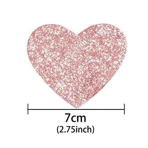 Rose Gold Valentines Love Heart Hanging Paper Garlands Decorations Wedding Bachelorette Party Ceiling Hangings Bridal Shower Engagement Party Favors, 26ft