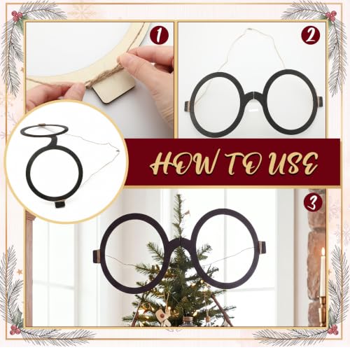 24 Inch Wizard Glasses Christmas Tree Ornament - Foldable Wooden Decor