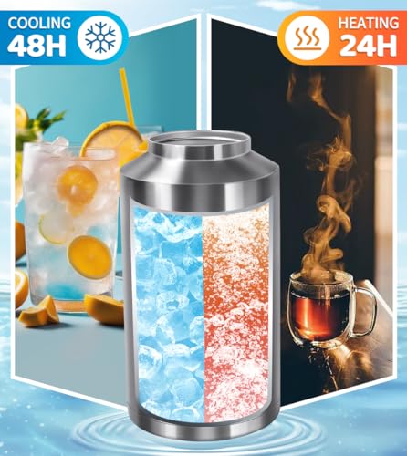 GAGANIU 128oz Insulated Stainless Steel Water Bottle with Handle - Wide Mouth, Double Vacuum for Hot & Cold Drinks