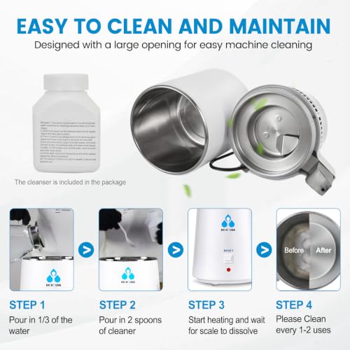 White DC HOUSE 1 Gallon Water Distiller Machine, 750W Countertop Purifier