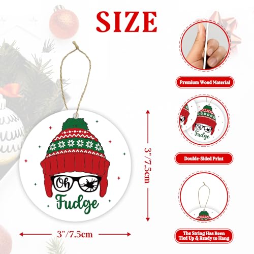 Cheroloven Christmas Movie Wooden Ornaments Set - Funny Holiday Tree Decor, 6 Pcs