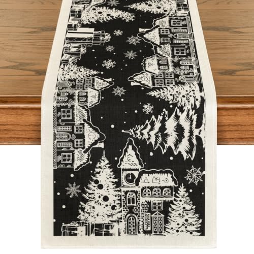 Artoid Mode Silhouette 13x72 Inch Table Runner – Black