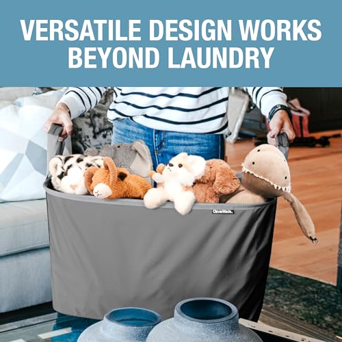 Collapsible Laundry Basket 60L 2 Pack - Charcoal Gray, Pop-Up Design