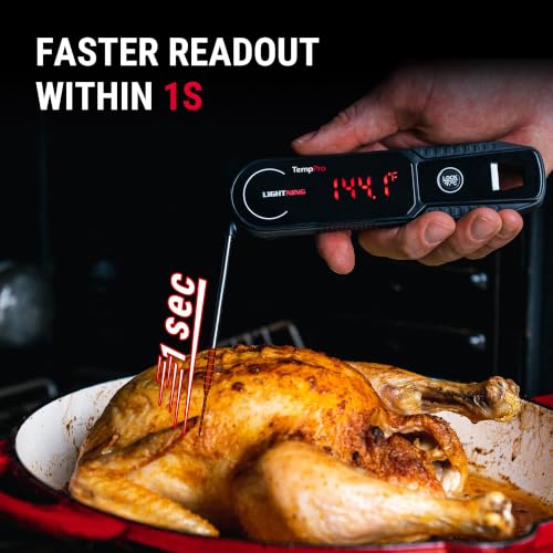 TempPro TempSwift 1 Sec Instant Read Digital Meat Thermometer Black