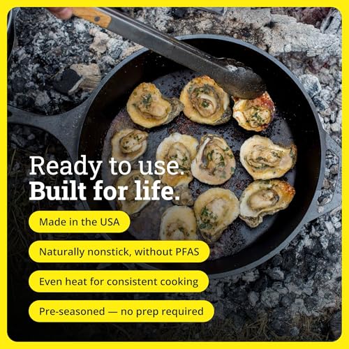 15-Inch Pre-Seasoned Cast Iron Skillet with Easy-Grip Handle - Versatile Cooking Pan