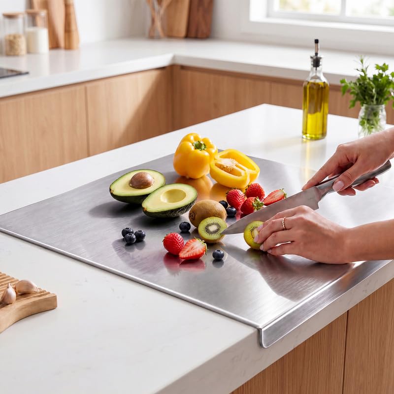 Titanium Cutting Board 15.7x11.8in - Non-Toxic Kitchen Chopping & Baking Surface