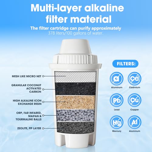 Water Filter Dispenser 2.1 Gallon Glass System with Wooden Stand and Filter for Home Office