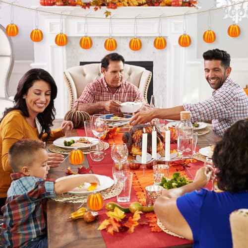 12 Pcs Halloween Pumpkin Ornaments Fall Mini Pumpkins Ball Hanging Tree Ornament for Thanksgiving Harvest Home Party Decorations