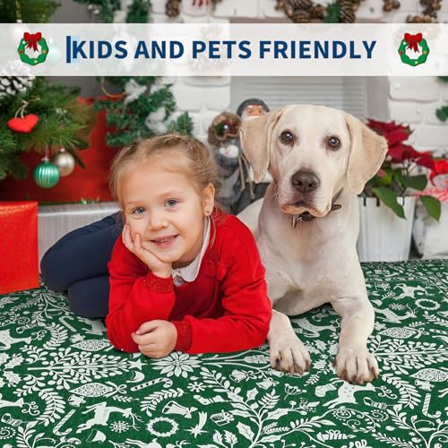 Kids Christmas Rug 5x7 Washable Non-Slip Floor Mat for Bedroom & Playroom