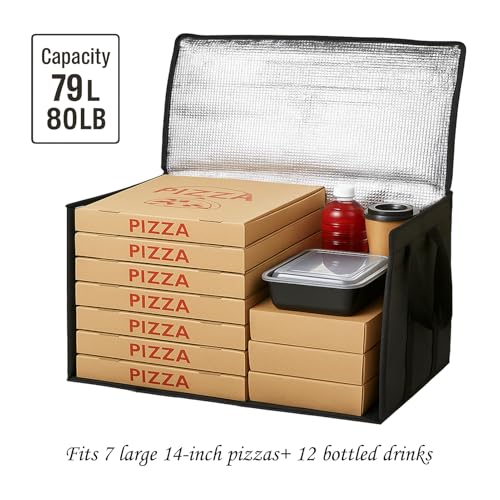 Bodaon 3 Pack Insulated Food Delivery Bags, XXXL Catering Cooler Bag