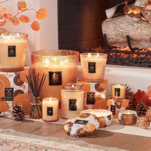 Voluspa Spiced Pumpkin Latte Large Scented Candle Jar 18 Oz - 100 Hr Burn