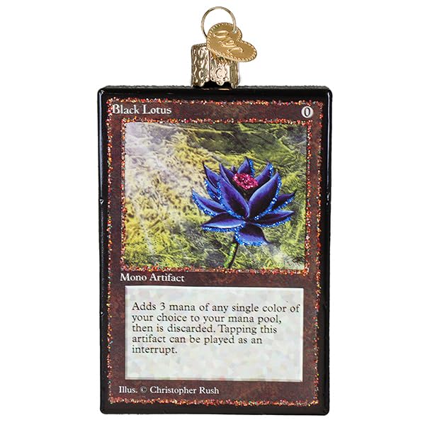 Old World Christmas Black Lotus Glass Ornament - Magic: The Gathering Holiday Keepsake