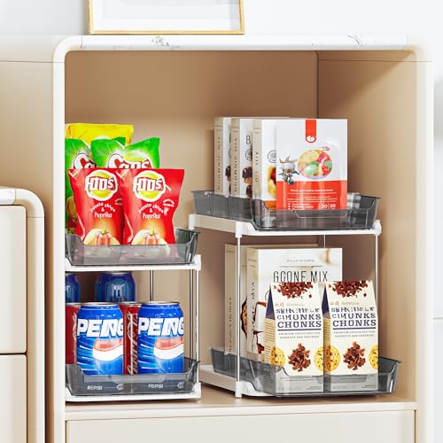 Grey 2-Pack Multi-Purpose Under Sink & Pantry Organizer with Pull-Out Drawers