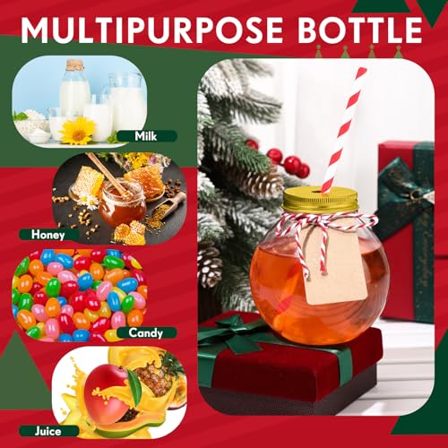 Yaomiao 24-Pack 16oz Plastic Fishbowl Drink Cups with Lids and Straws (Variation: 24)