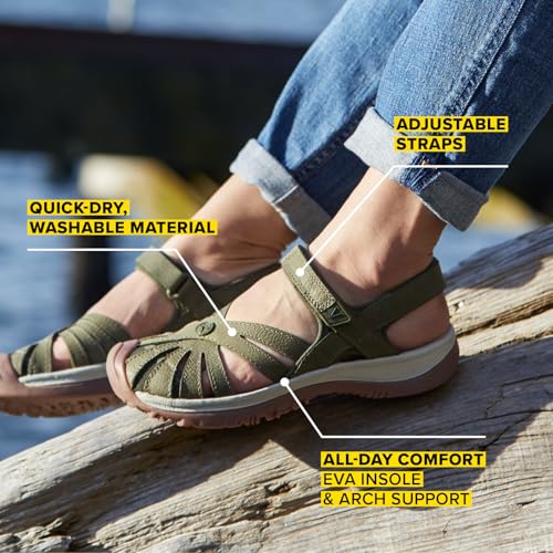Women's Rose Casual Closed Toe Sandals - 8.5 Brindle Shitake Variation
