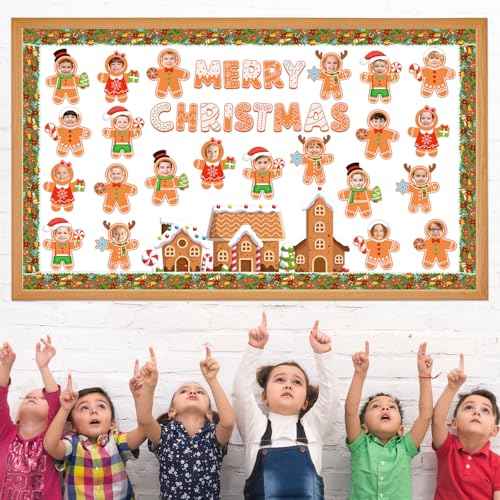 36 Pcs Christmas Gingerbread Cutouts for Xmas Bulletin Board Decoration with Photo Space for DIY Photo Craft Christmas Classroom Party Wall D?cor