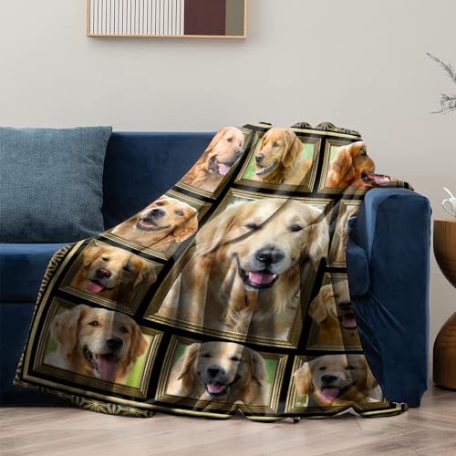 Golden Retriever Blanket for Women Men 60x80in Cozy Gift for Pets & Kids