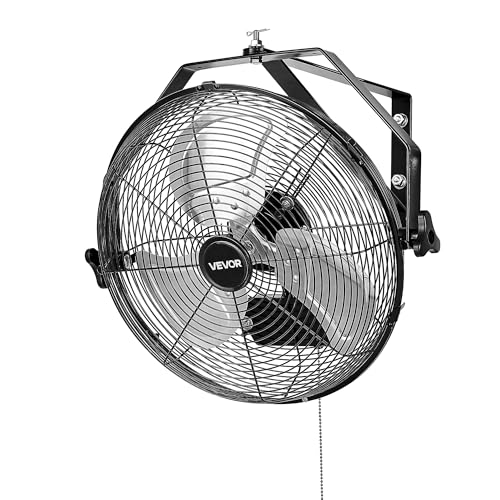 VEVOR 14 Inch Industrial Wall Mount Fan with 3 Speeds, Waterproof Outdoor Cooling