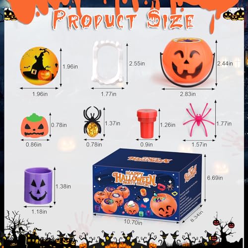 Halloween Party Favors Mini Pumpkin Buckets Set - Orange Color, 288 Pieces