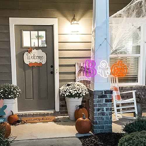 BOO Neon Sign, Halloween LED Wall Light with Ghost Pumpkin Neon Decoration for Halloween Party, Home, Bar