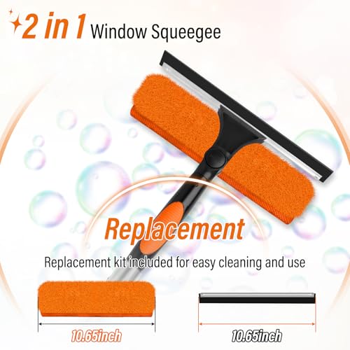 ACTREY 30FT Window Cleaning Kit with 10.65in Squeegee & 24FT Extension Pole