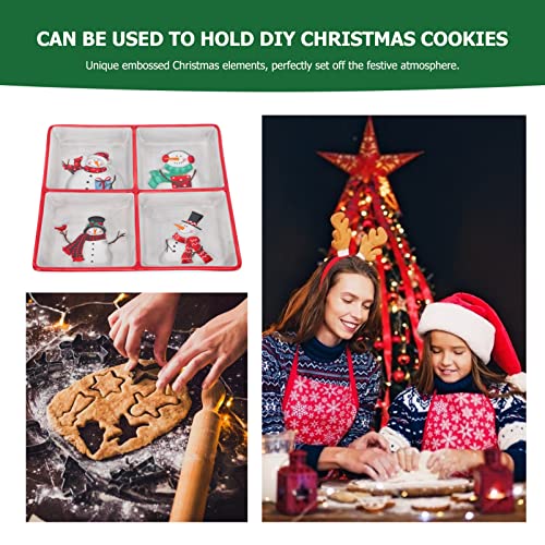 DOITOOL Christmas Ceramic Serving Dish Snowman Snack Appetizer Tray