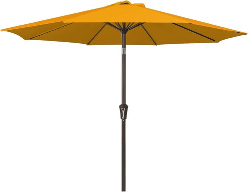 JEAREY 9FT Outdoor Patio Umbrella - Market Umbrella with Push Button Tilt & Crank | UV Protection, Waterproof, Bright Orange