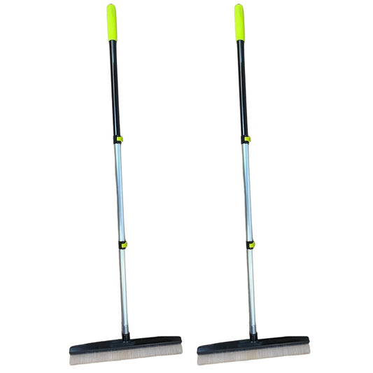 Room Groom Carpet Rake Set (Original and PET) Telescoping 54" Adjustable Handle, Portable Design, Carpet Brush for Pet Hair, Refreshing High Pile Carpets and Artificial Turf, (Pack of 2)
